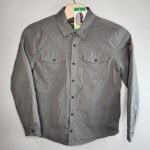 Eddie Bauer Men's XL Gray Button Soft Shell‎ Jacket Fleece Lined New READ